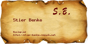 Stier Benke névjegykártya
